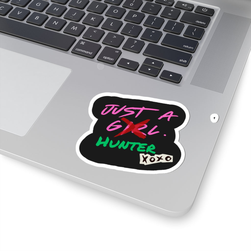 Just A Hunter Sticker, Creative Kiss-Cut Stickers for Girls | Laptop Decor, Planner Embellishments, Gift for Teen, Fun Wall Art, Unique Custom Stickers