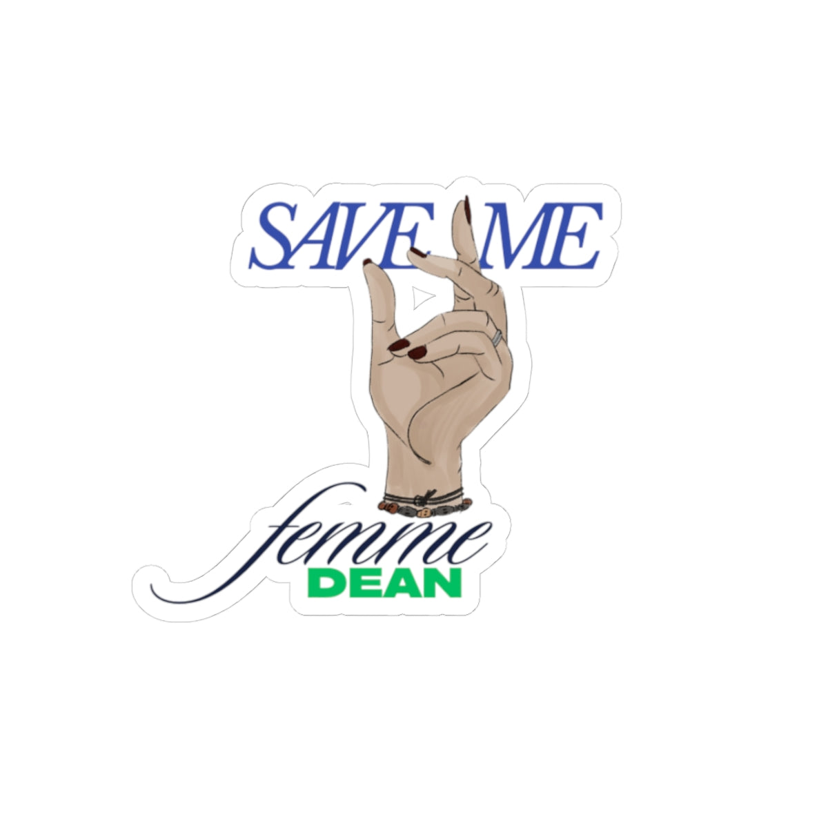 Save Me Deanna, SupHERnatural, Feminist Kiss-Cut Stickers | Save Me Design | Laptop, Water Bottle, Journal Decor, Gift for Women, Trendy Stickers